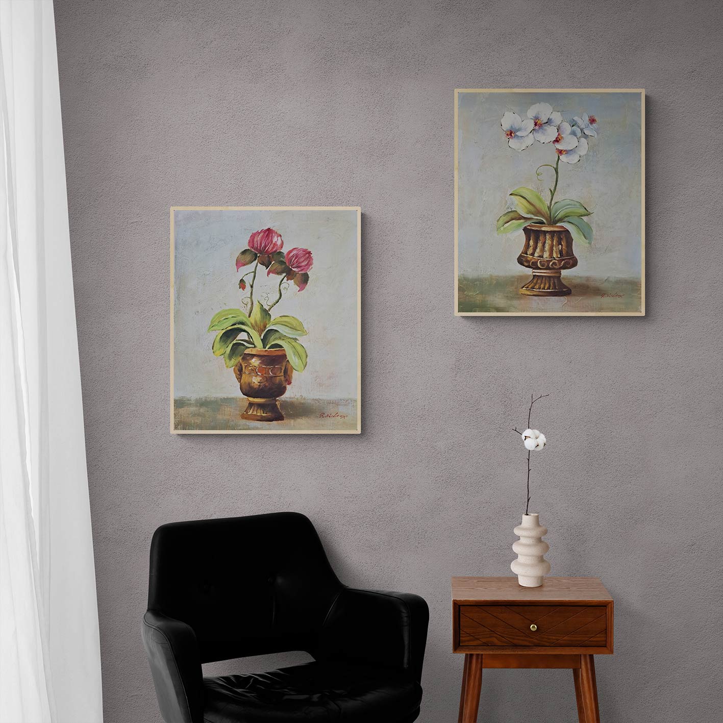 Diptych Painting Vases 50X60 cm [2 pieces]