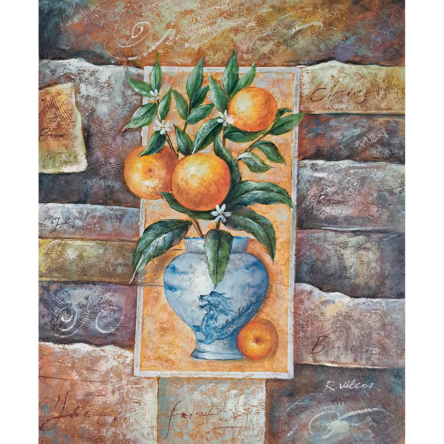 Orange Lemons Diptych Painting 50X60 cm [2 pieces]