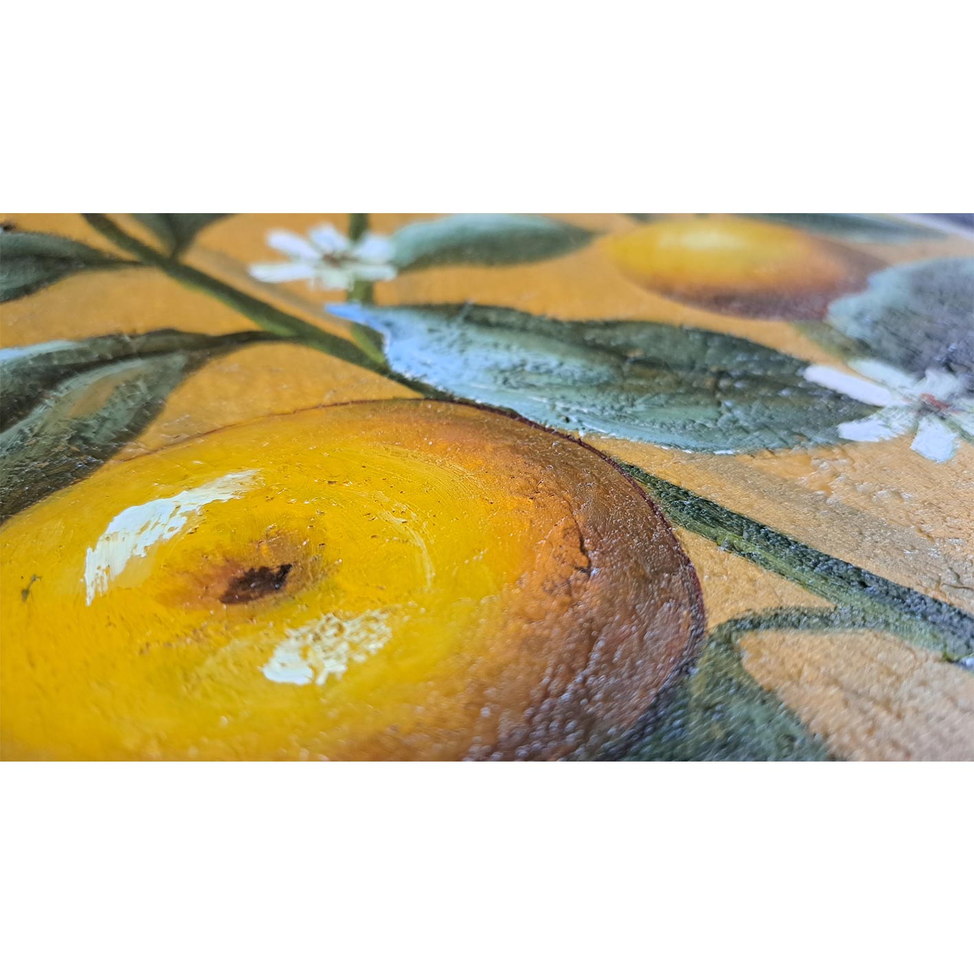 Orange Zitronen Diptychon Gemälde 50X60 cm [2 Stück]
