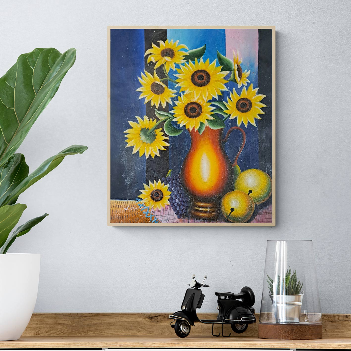 Sunflower Vase Painting 50x60 cm