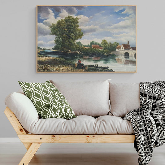 River Landscape Painting 90x60 cm