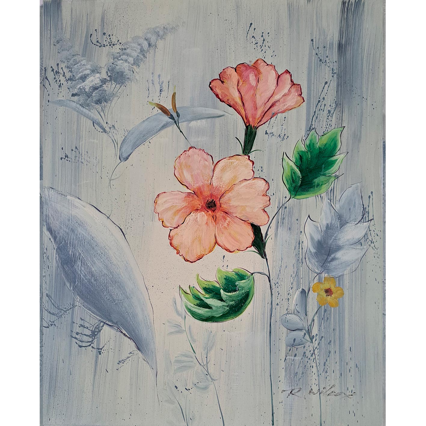 Floral Art Diptych Painting 50x60 cm [2 pieces]