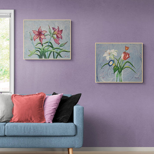 Diptych Painting Lilies 60X50 cm [2 pieces]