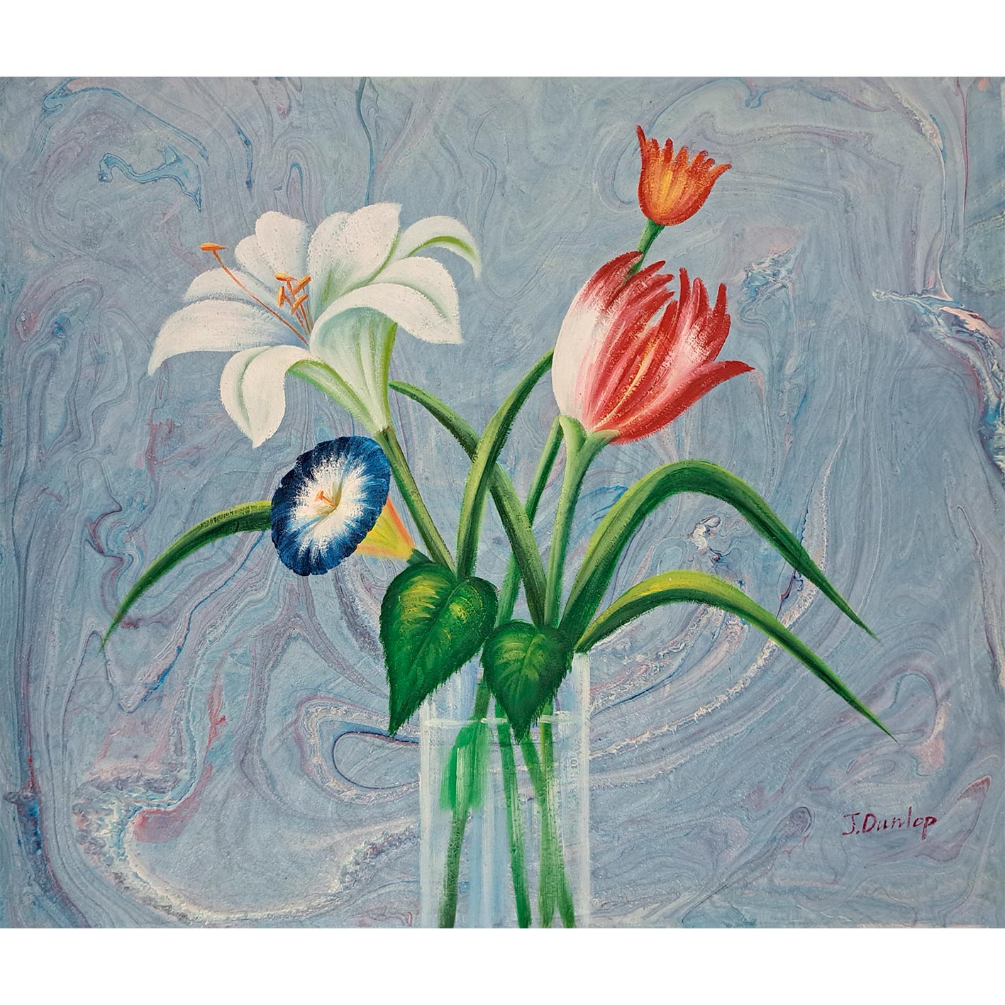 Diptychon Gemälde Lilien 60X50 cm [2 Stück]