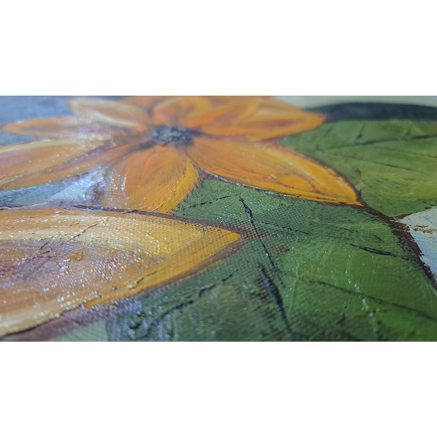 Intensive Blumen Diptychon Gemälde 80x80 cm [2 Stück]