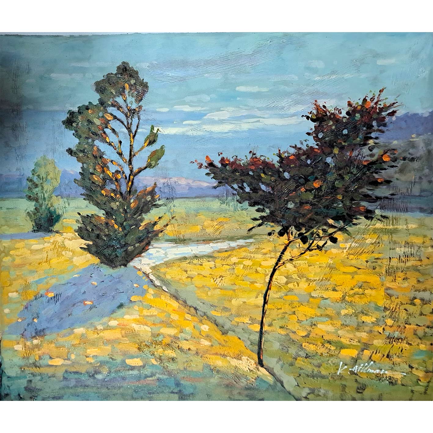 Yellow Landscape Diptych Painting 60X50 cm [2 pieces]