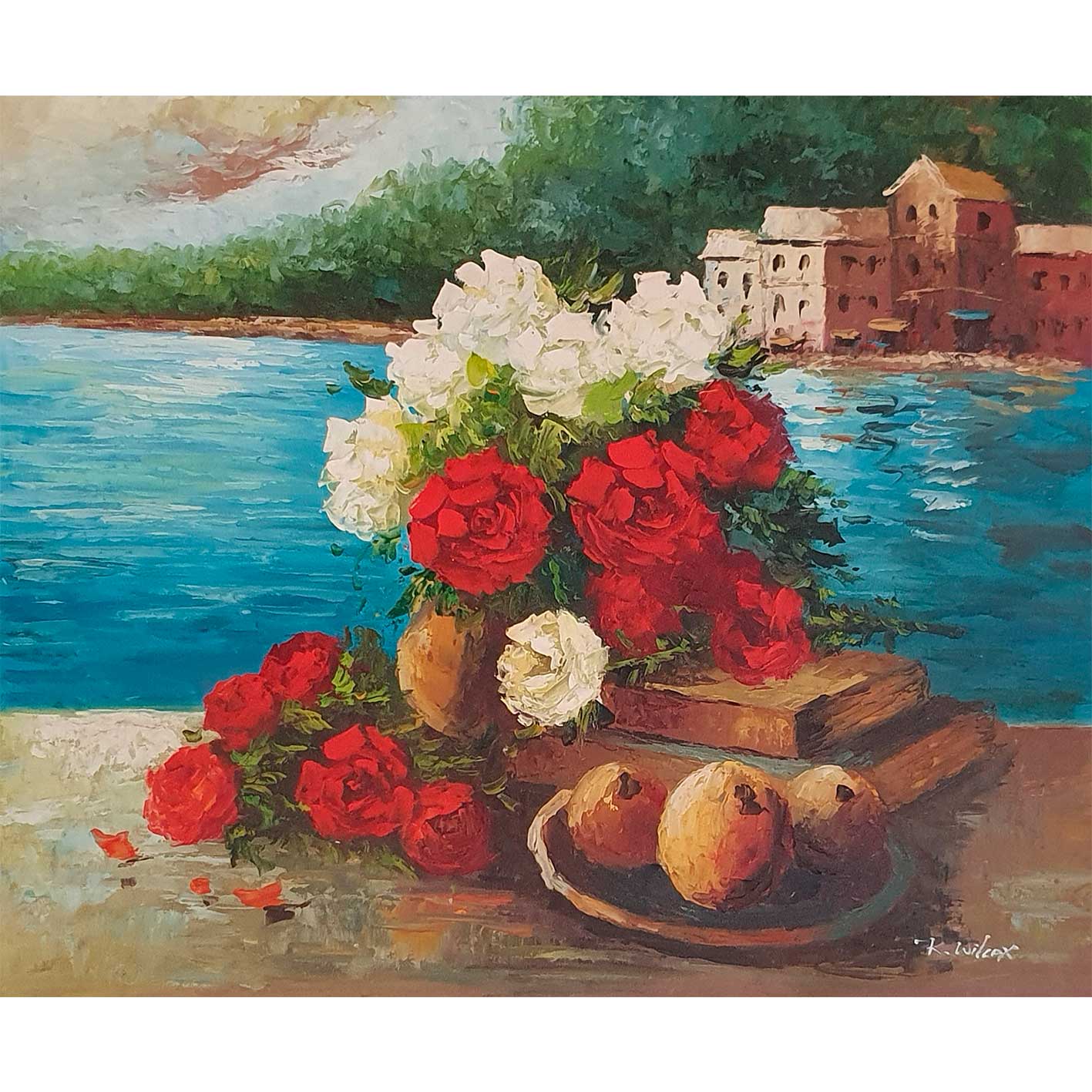 Rosen-Stillleben-Gemälde 60x50 cm