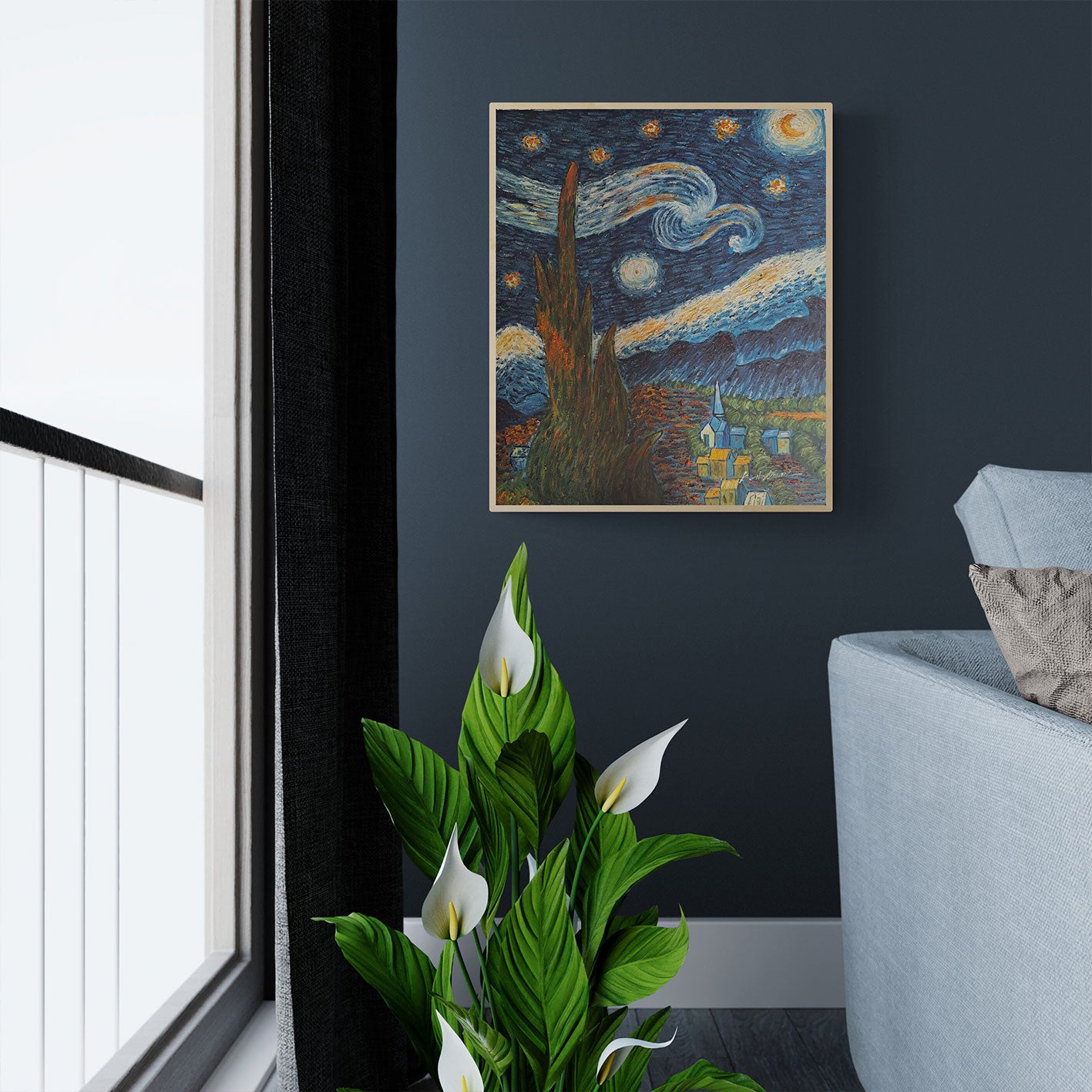 Starry Night painting 50x60 cm