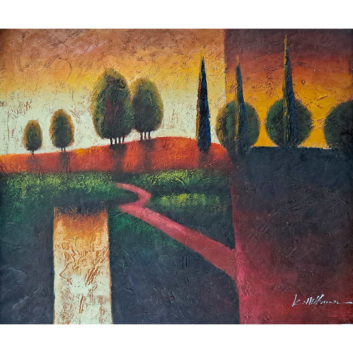 Diptychon-Gemälde im Waldstil 60x50 cm [2 Stück]