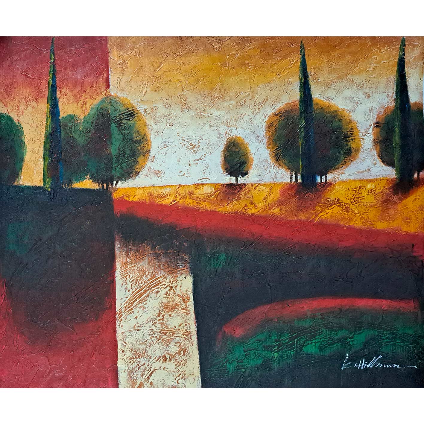 Diptychon-Gemälde im Waldstil 60x50 cm [2 Stück]