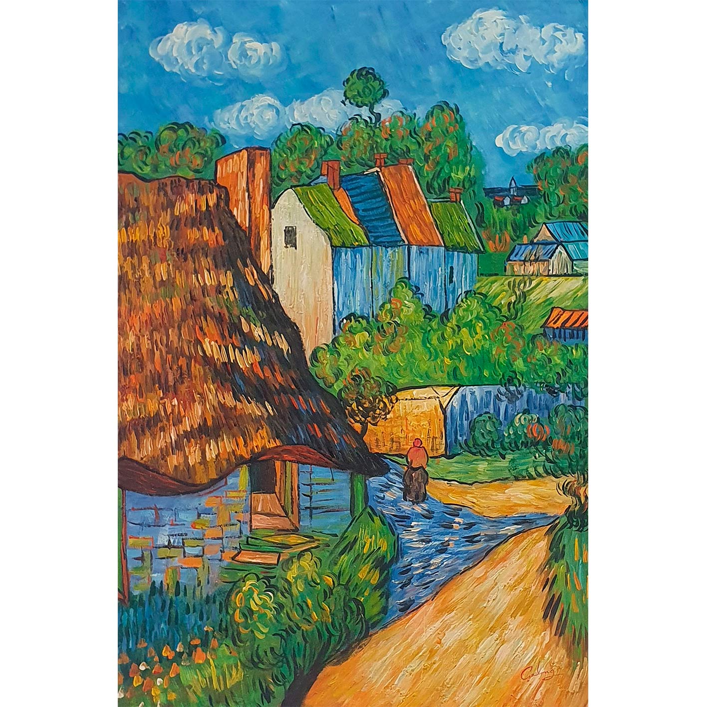 Van Gogh Gemälde Häuser in Auvers 60x90 cm