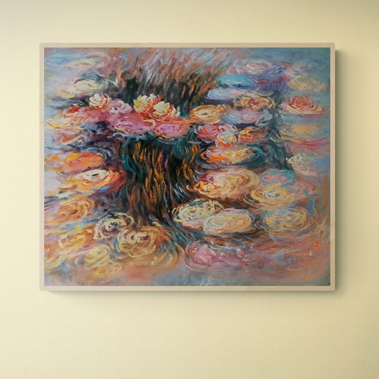 Cuadro Estanque Rosa Monet 60x50 cm