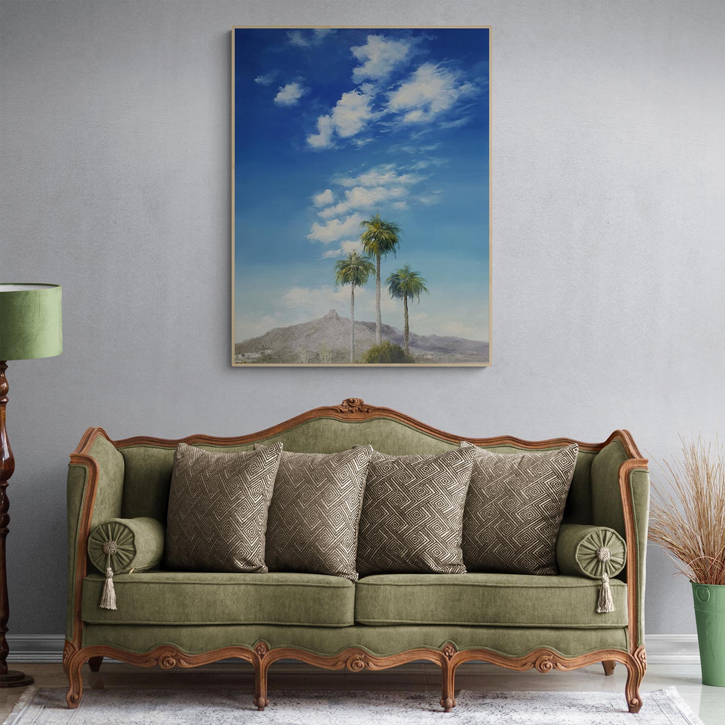 Marbella Palmen Gemälde 82x101 cm