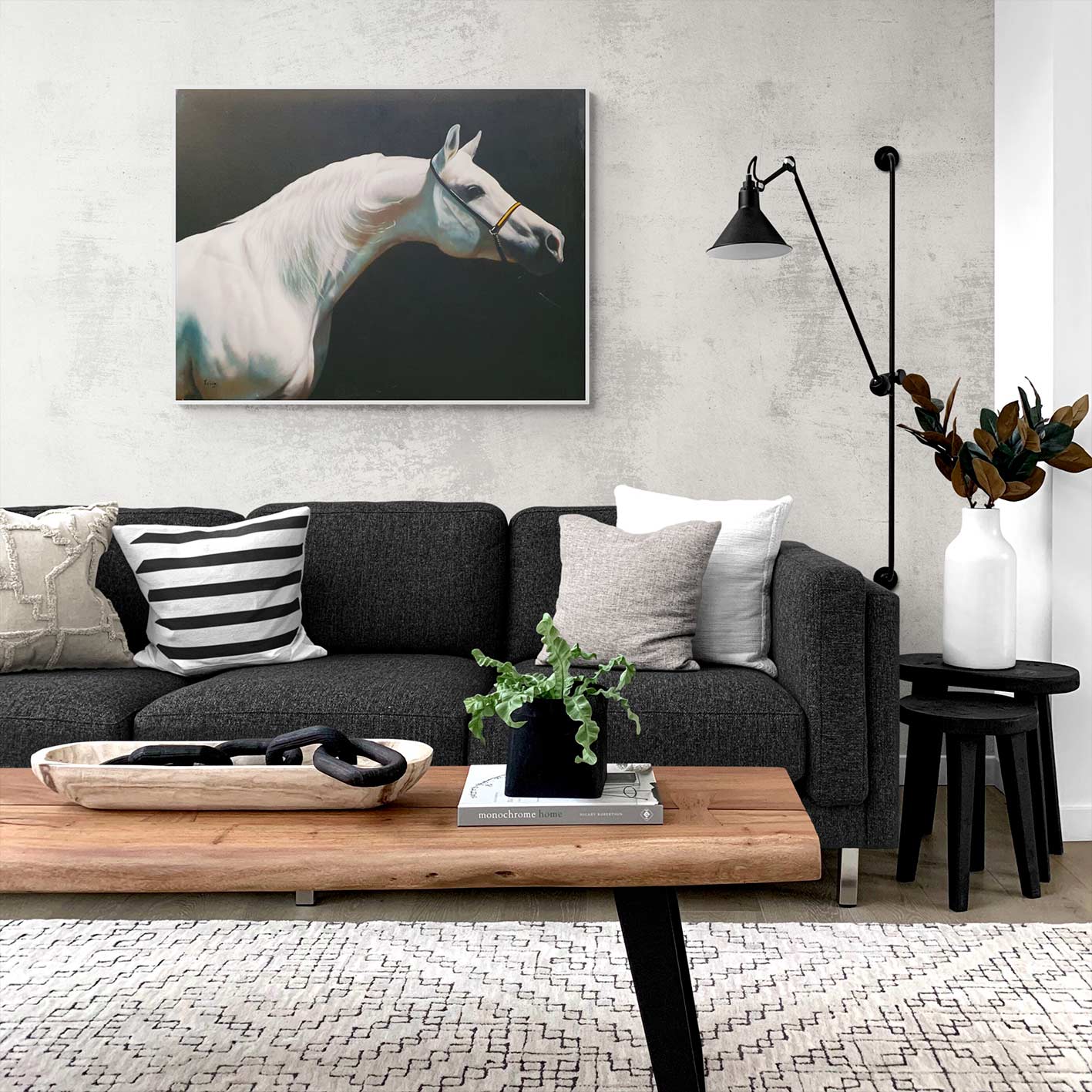 White Horse Painting 100x80 cm