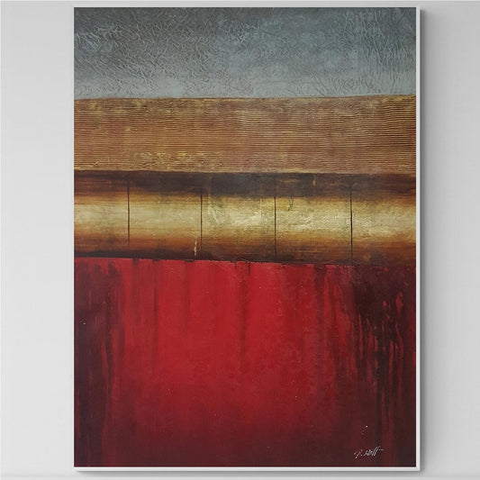 Cuadro Abstracto Moderno Rojo y Marron