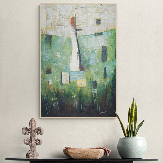 Cuadro Abstracto Verdes 60x90 cm