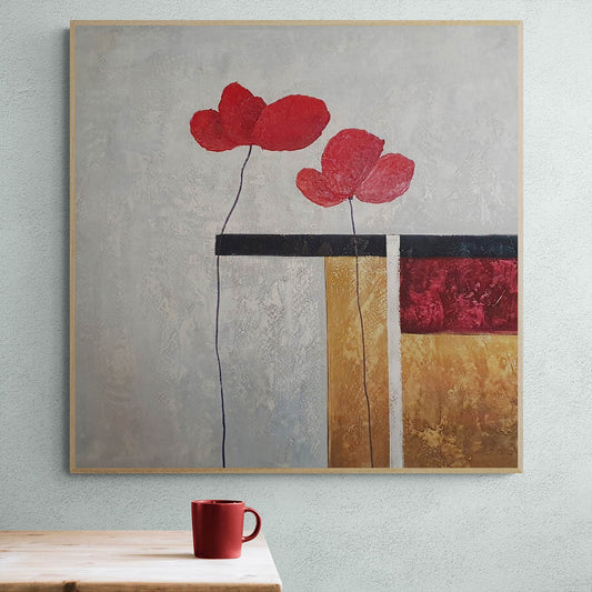 Cuadro Amapola Roja II 80x80 cm