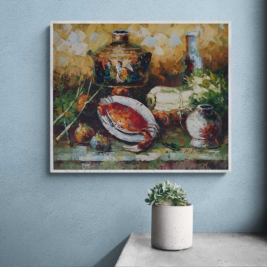 Cuadro Bodegón Calabaza  60x50 cm