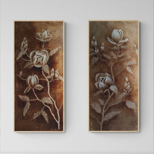 Cuadro Diptico Dorado Margaret  40x50 cm [2 piezas]