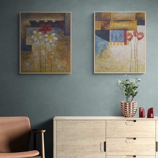 Cuadro Díptico Florecillas  50x60 cm [2 piezas]