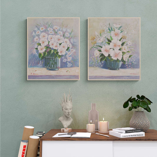 Cuadro Diptico Flores Claras  50x60 [2 piezas]
