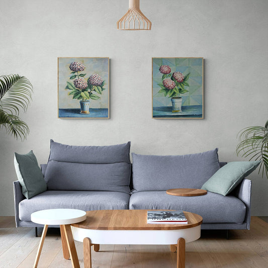 Cuadro Diptico Hortensias 50x60 [2 piezas]