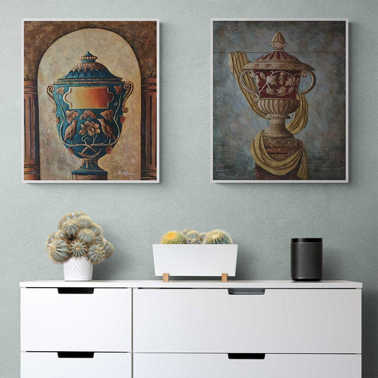 Cuadro Díptico Jarrón Relieve III 50X60 cm [2 piezas]