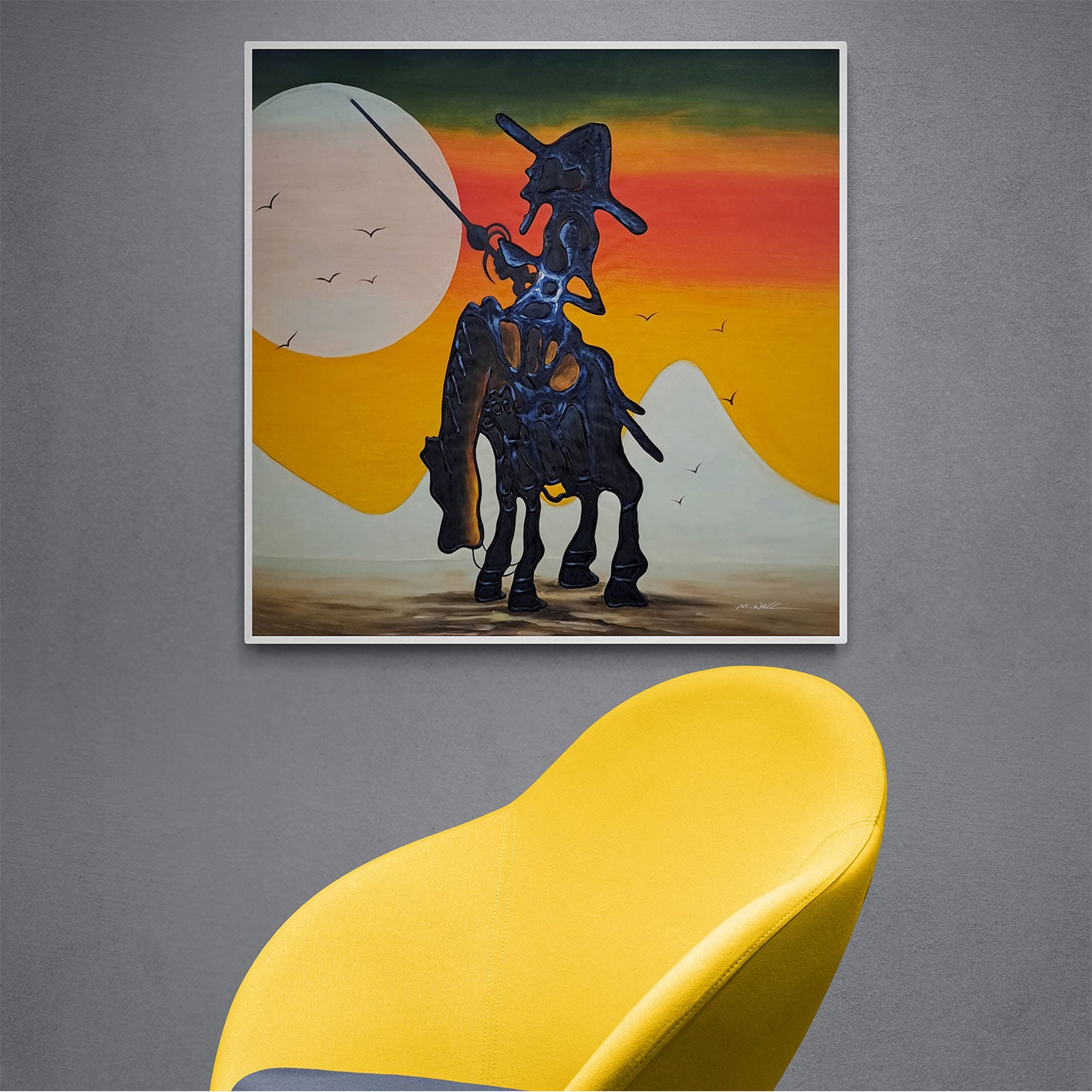Cuadro Don Quijote  80x80 cm