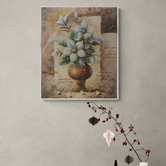 Cuadro Flores Jarron Decorativo  50x60 cm