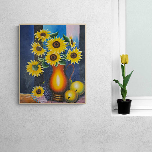 Cuadro Jarrón Girasoles 50x60 cm