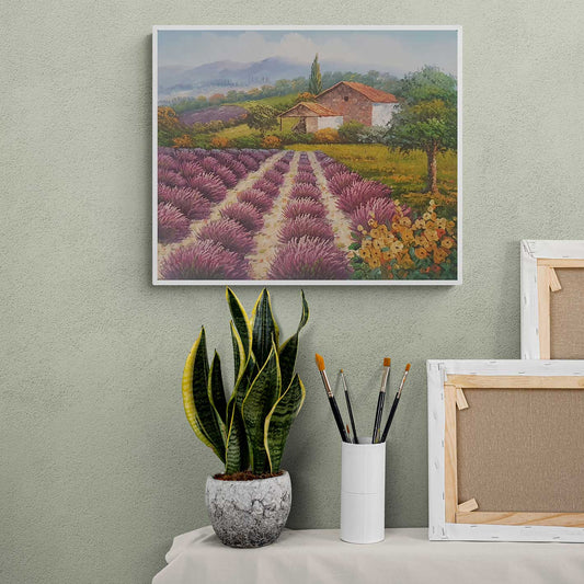 Cuadro Lavanda Cabaña 60x50 cm