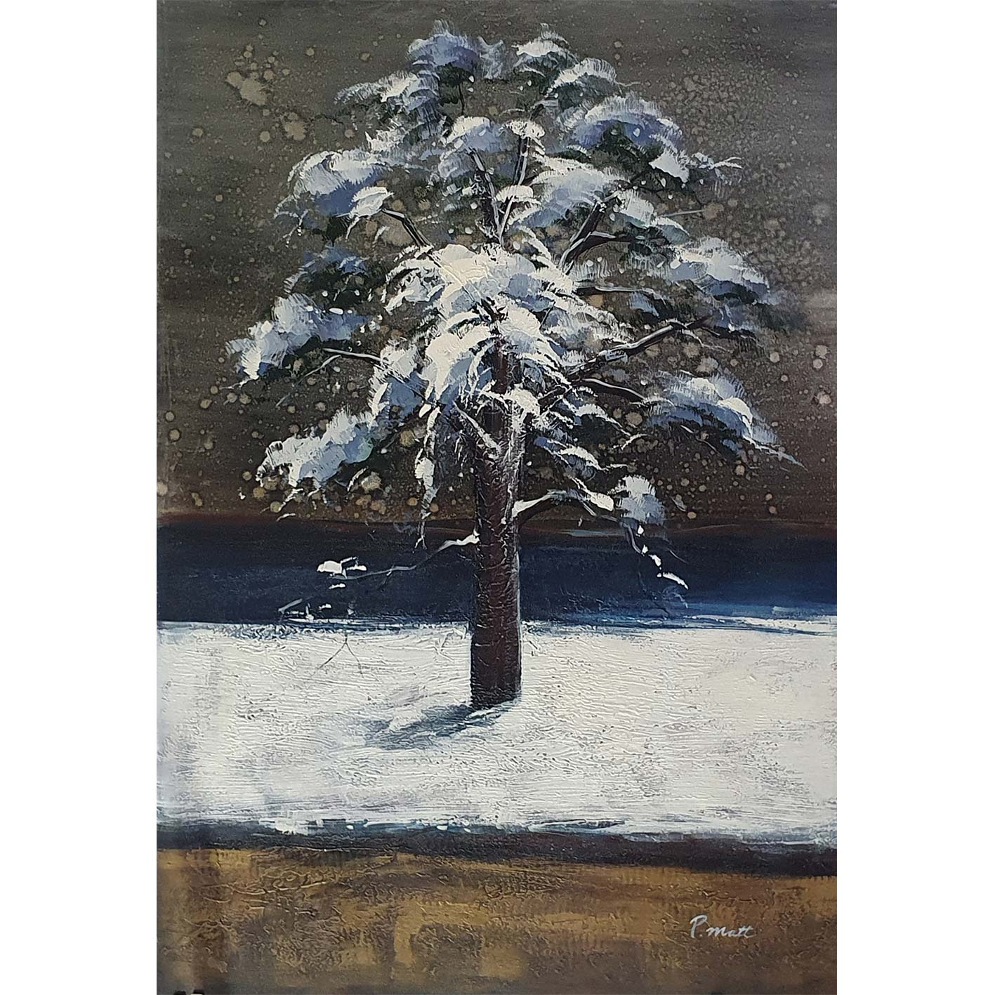 Cuadro Arbol Nevado 60x90 cm