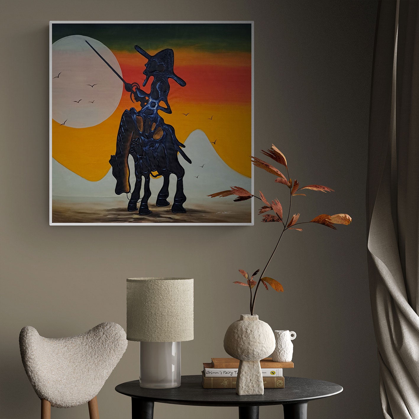 Cuadro Don Quijote  80x80 cm
