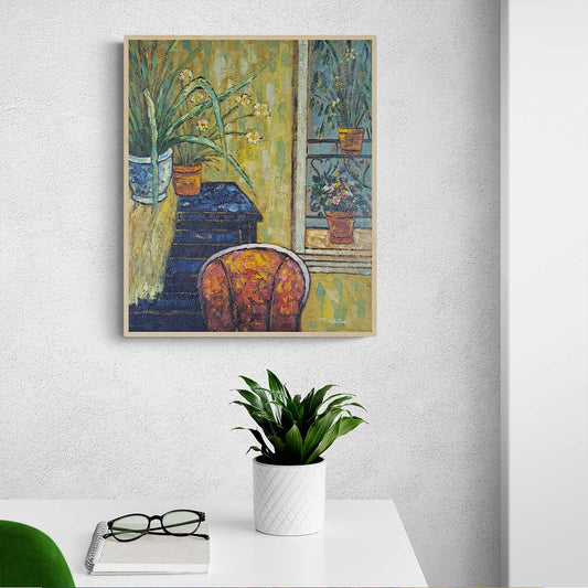 Cuadro Macetas Escaleras 50x60 cm