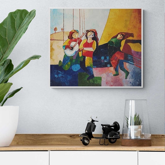 Cuadro Musicos Baile 60x50 cm