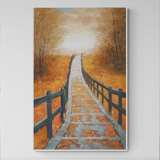 Cuadro Camino Otoño 80x10 cm