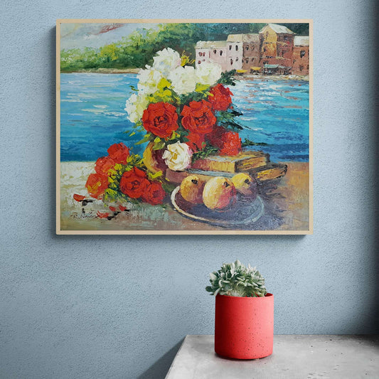 Cuadro Flores Mar 60x50 cm