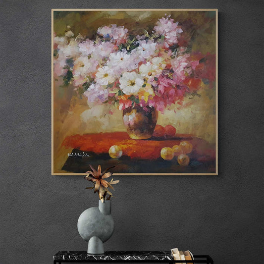 Cuadro Jarron Flores 80x80 cm