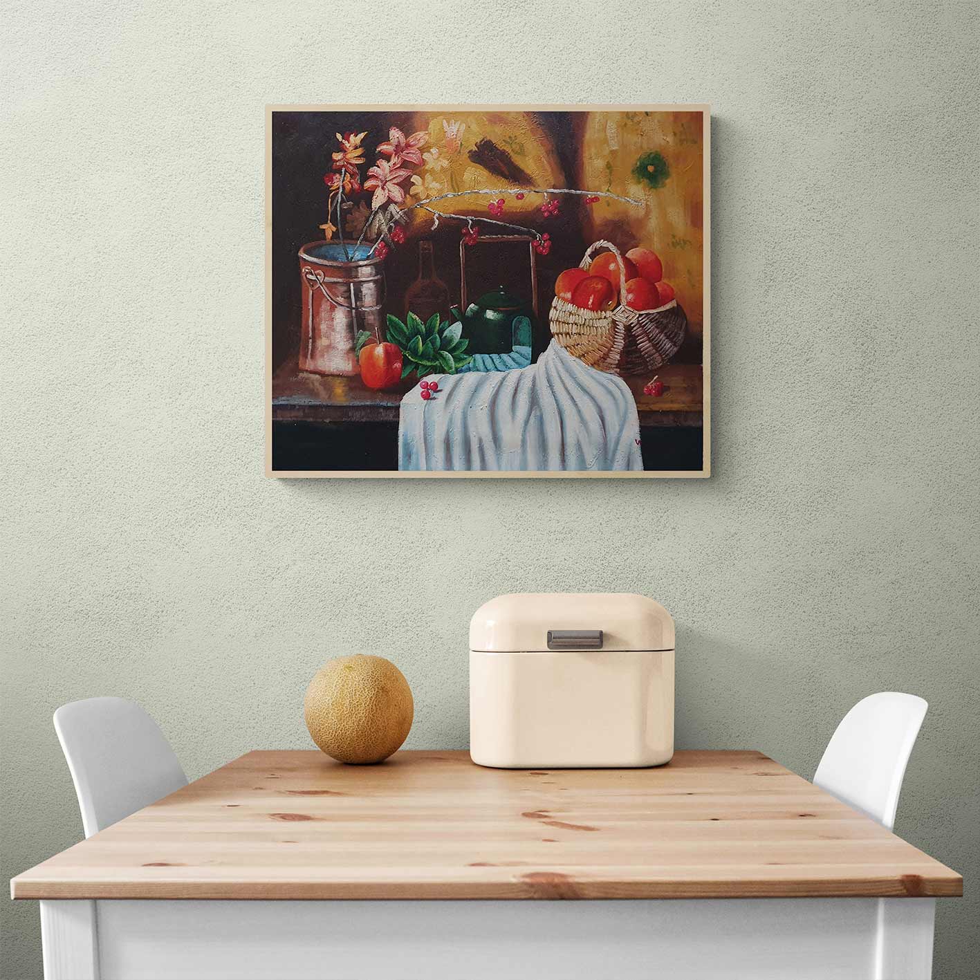 Pintura decorativa hecha a mano sobre lienzo