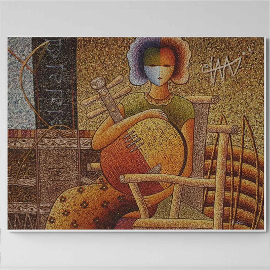 Cuadro guitarra gente  120x90 cm