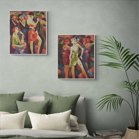 Party Diptych Painting 50x60 cm [2 pieces]
