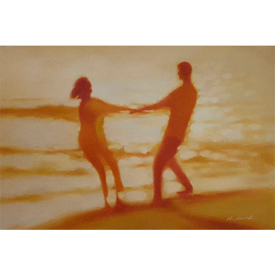 Strandpaar-Gemälde 90x60 cm