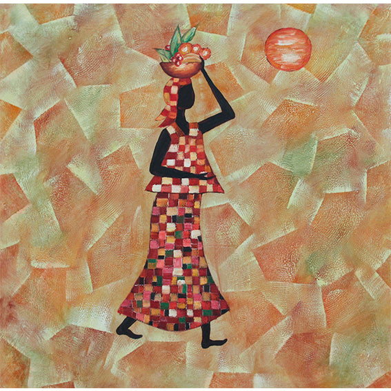 Afrikanische Früchte Diptychon Gemälde 50x60 cm [2 Stück]