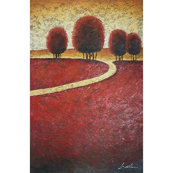 Straßenbäume Gemälde 90x60 cm