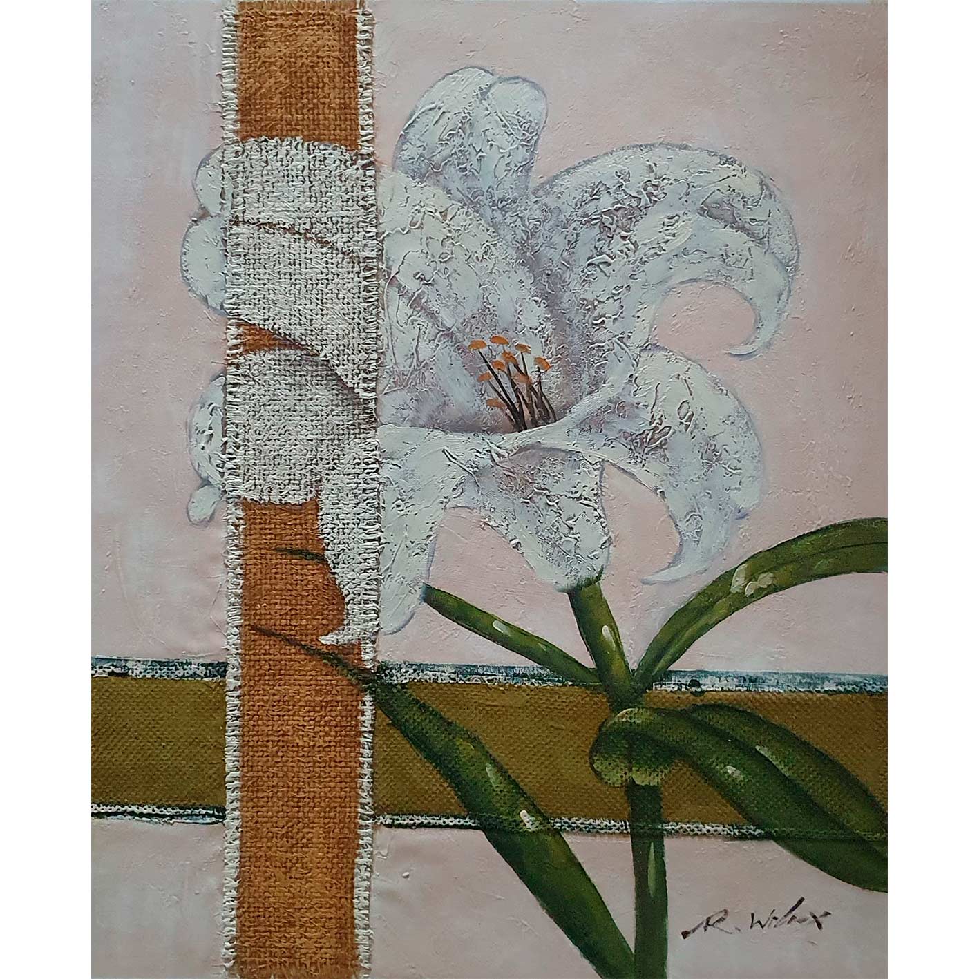 Lienzos artísticos de flores en estilo contemporáneo